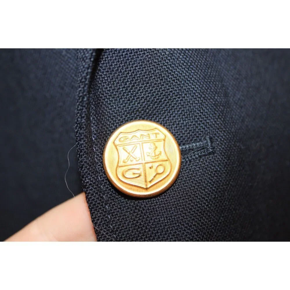 Gant  navy the hopsack blazer two gold button wool men's size 46